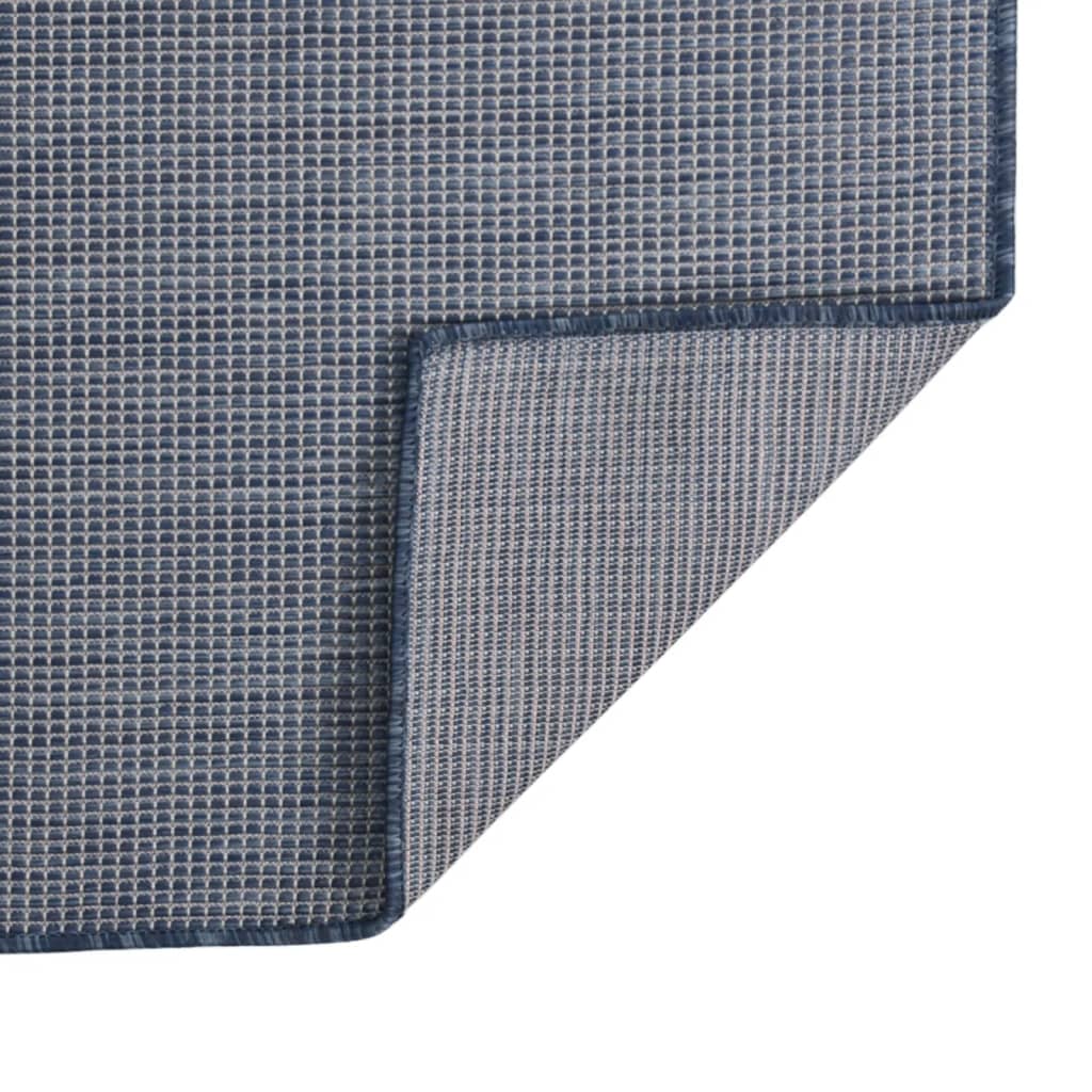 VidaXL Flachgewebter Outdoor-Teppich 120x170 cm Blau
