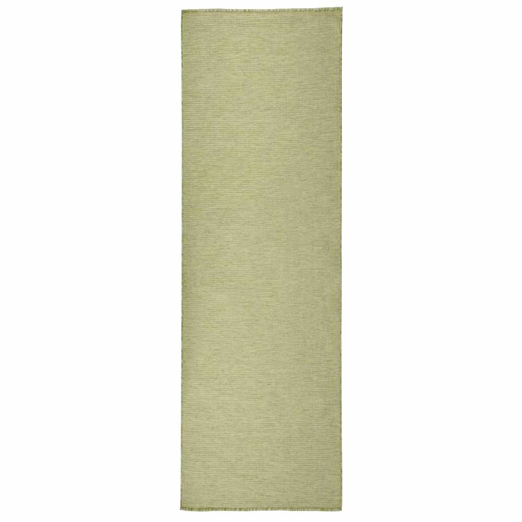 VidaXL Outdoor-Teppich, flachgewebt, 80 x 250 cm, Grün