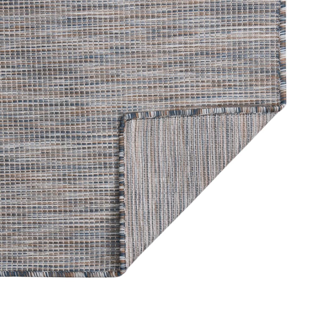 VidaXL Flachgewebter Outdoor-Teppich 200x280 cm Braun und Blau