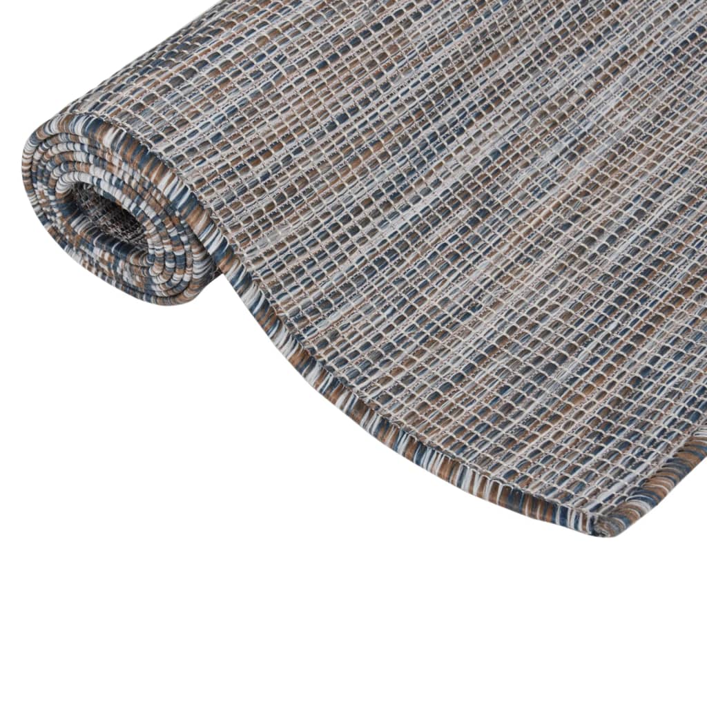 VidaXL Flachgewebter Outdoor-Teppich 200x280 cm Braun und Blau