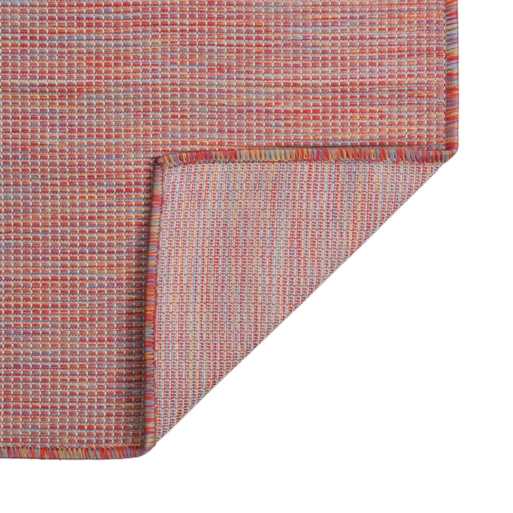 VidaXL Flachgewebter Outdoor-Teppich 120x170 cm Rot