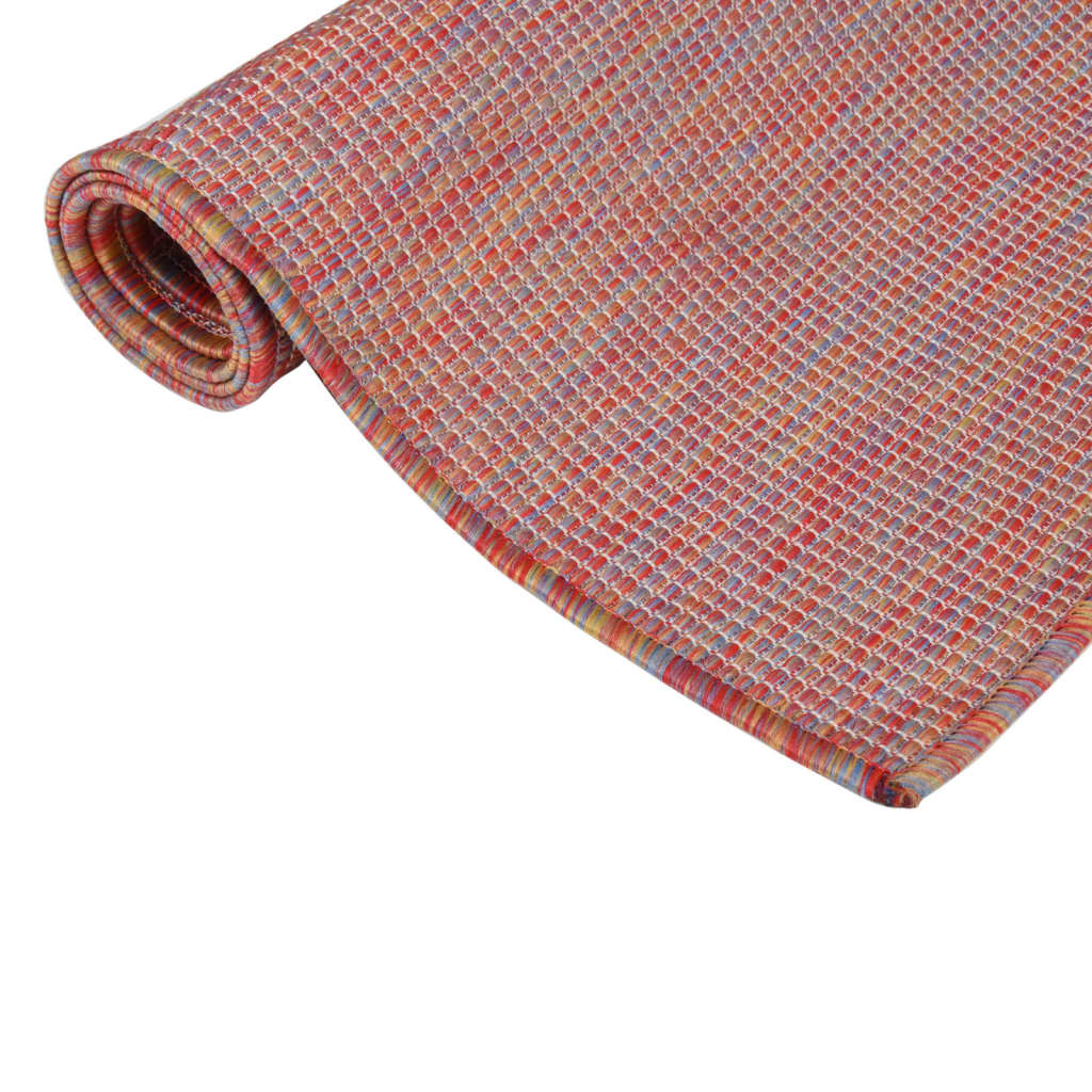 VidaXL Flachgewebter Outdoor-Teppich 120x170 cm Rot