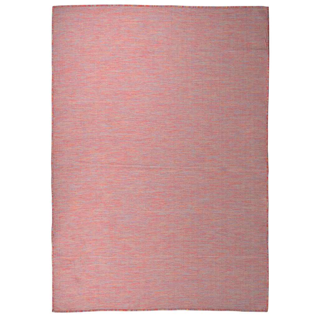 VidaXL Flachgewebter Outdoor-Teppich 140x200 cm Rot
