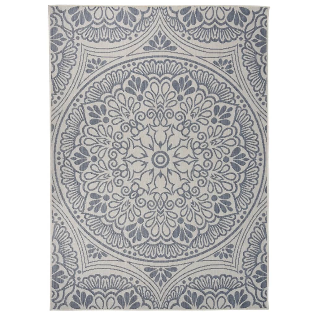 VidaXL Gemusterter, flachgewebter Outdoor-Teppich 200x280 cm Blau