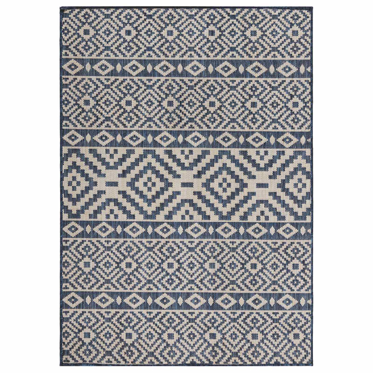 VidaXL Gemusterter, flachgewebter Outdoor-Teppich 200x280 cm Blau