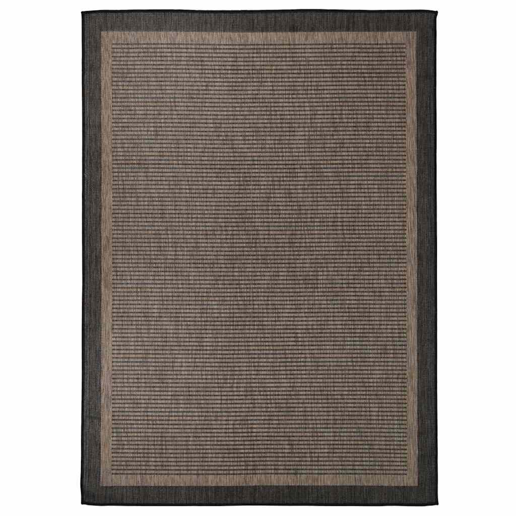 VidaXL Flachgewebter Outdoor-Teppich 200x280 cm Dunkelbraun