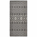VidaXL Gemusterter, flachgewebter Outdoor-Teppich 80x150 cm Schwarz