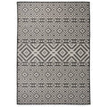 VidaXL Outdoor-Teppich mit Muster, Flachgewebe, 120 x 170 cm, Schwarz