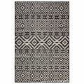 VidaXL Gemusterter, flachgewebter Outdoor-Teppich 140x200 cm Schwarz
