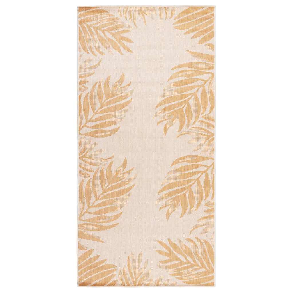VidaXL Outdoor-Teppich mit Blattmuster, flachgewebt, 100 x 200 cm