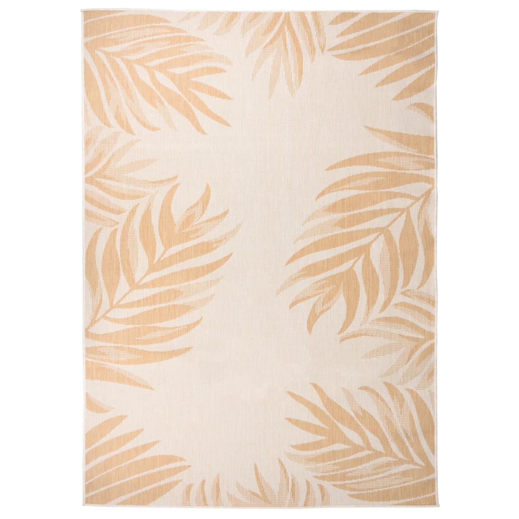 VidaXL Outdoor-Teppich mit Blattmuster, flachgewebt, 120 x 170 cm