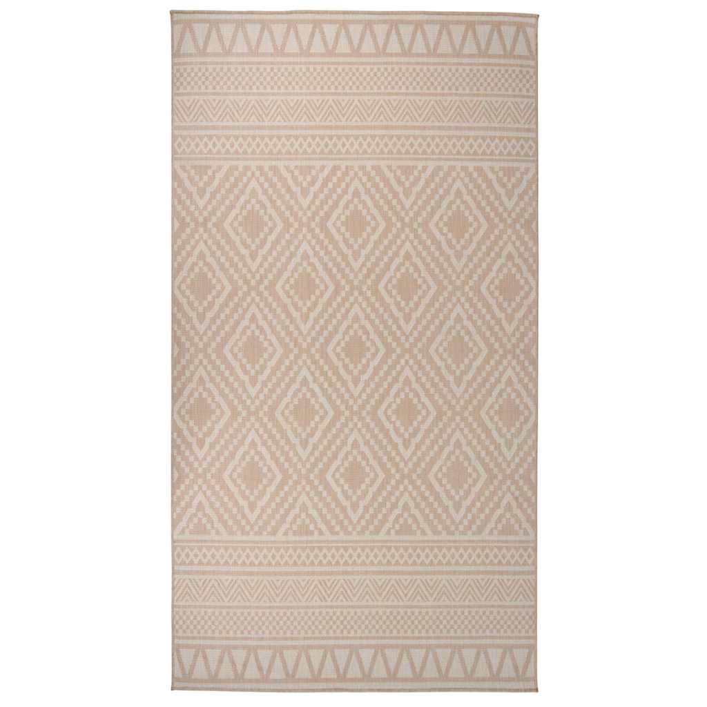 VidaXL Gemusterter, flachgewebter Outdoor-Teppich 80x150 cm Braun