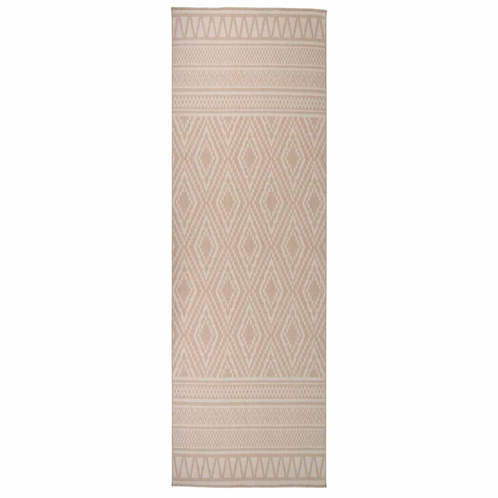 VidaXL Gemusterter, flachgewebter Outdoor-Teppich 80x250 cm Braun