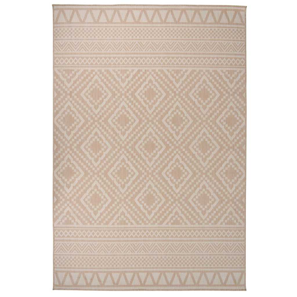 VidaXL Gemusterter, flachgewebter Outdoor-Teppich 160x230 cm Braun