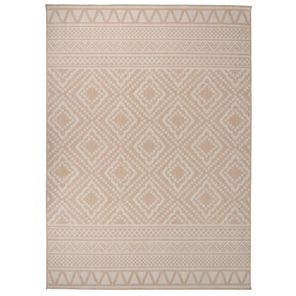 VidaXL Gemusterter, flachgewebter Outdoor-Teppich 200x280 cm Braun
