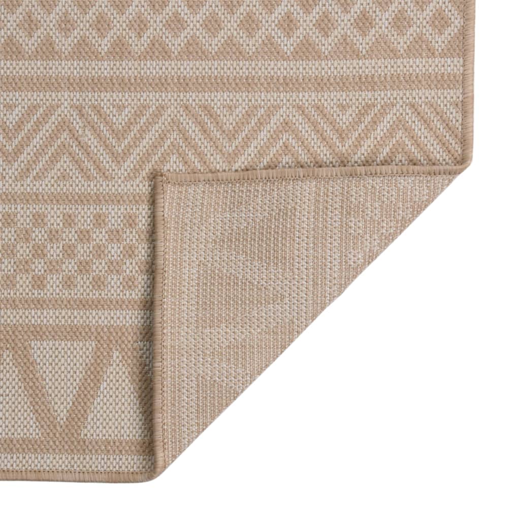 VidaXL Gemusterter, flachgewebter Outdoor-Teppich 200x280 cm Braun