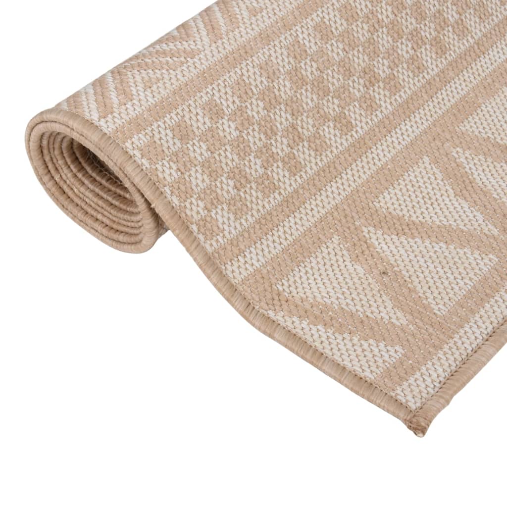VidaXL Gemusterter, flachgewebter Outdoor-Teppich 200x280 cm Braun