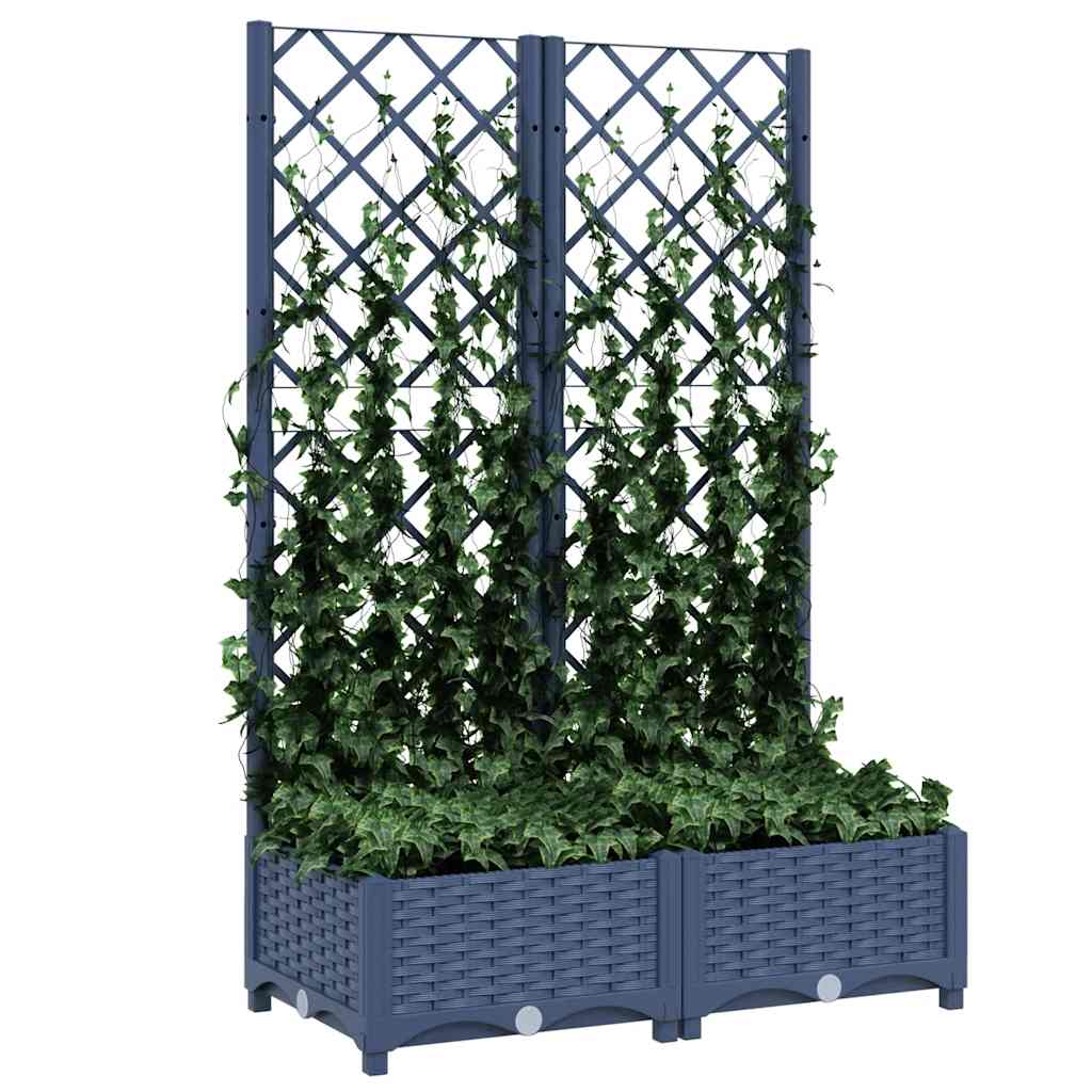 Vidaxl plantenbak met trellis blauwgrijs 80x40x121,5 cm pp