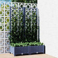 Vidaxl plantenbak met trellis blauwgrijs 80x40x121,5 cm pp