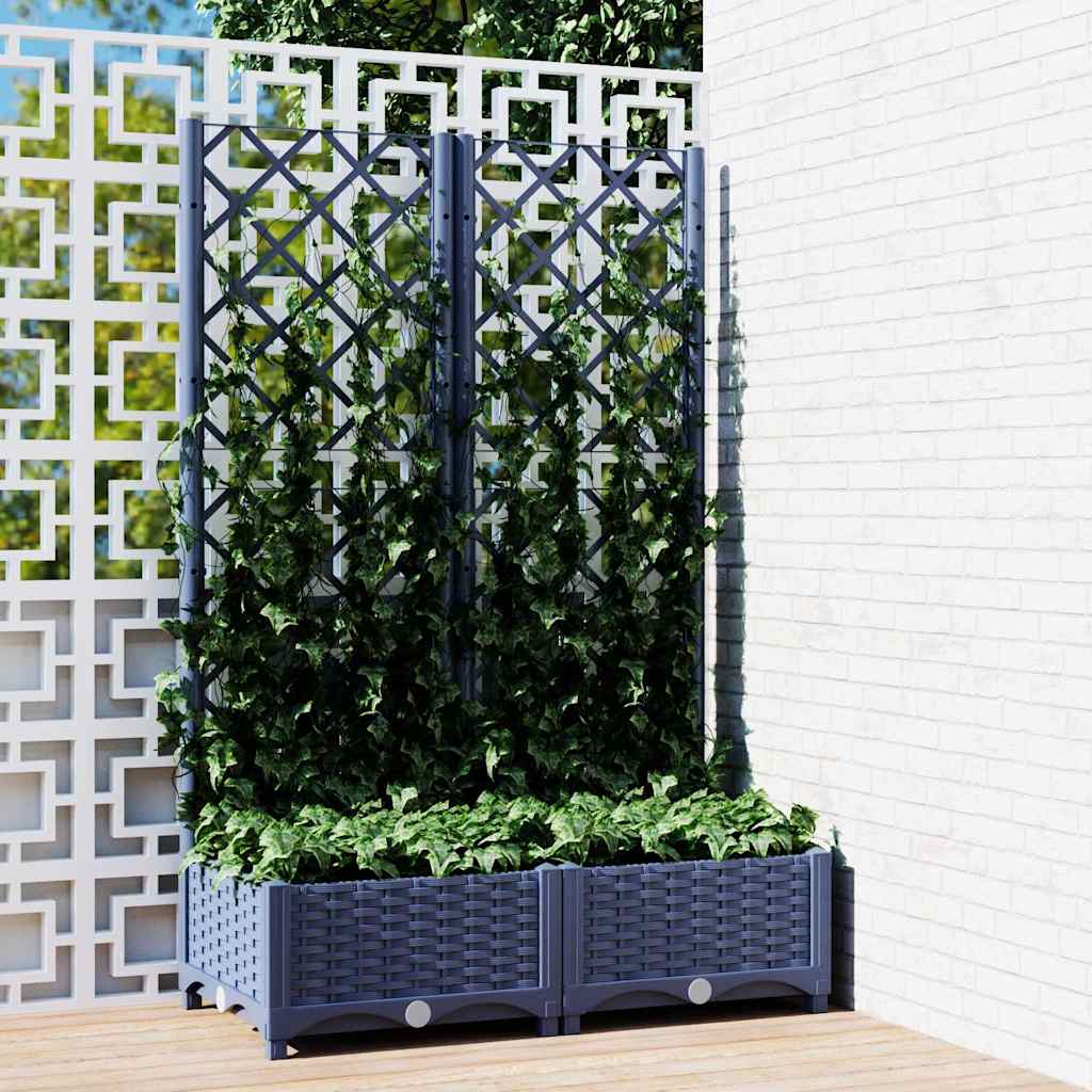 Vidaxx Plannet mit SLAT 80x40x121,5 cm Polypropylen dunkelgrau