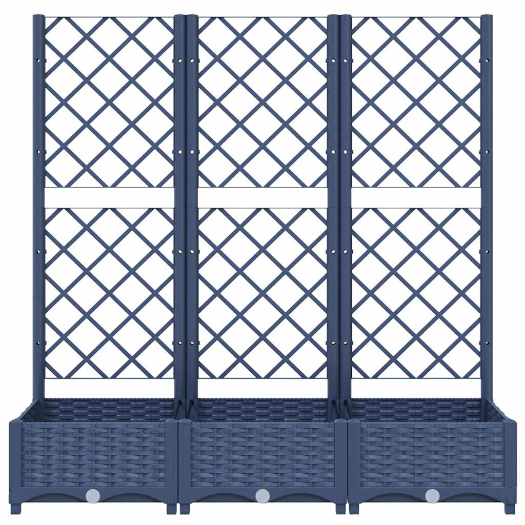 VIDAXL - Planungsbox mit weißer Marmoroptik, 120 x 40 x 121,5 cm, Polypropylen, dunkelgrau