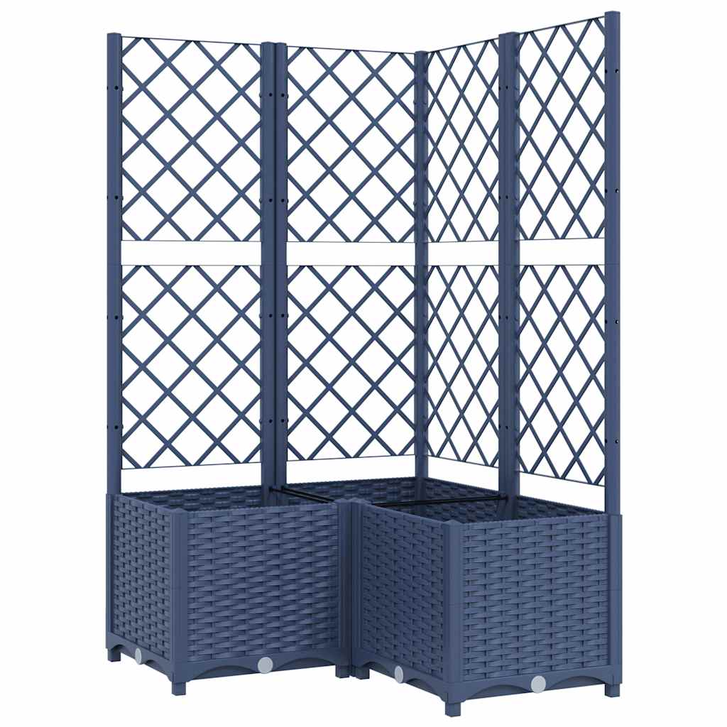 VIDAXL -Planzer mit SLAT 80x80x136 cm Polypropylen dunkelgrau