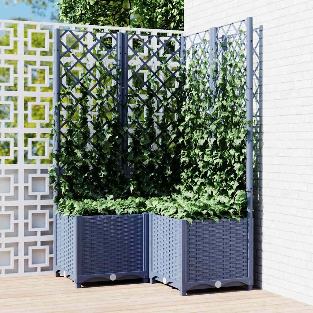 VIDAXL -Planzer mit SLAT 80x80x136 cm Polypropylen dunkelgrau