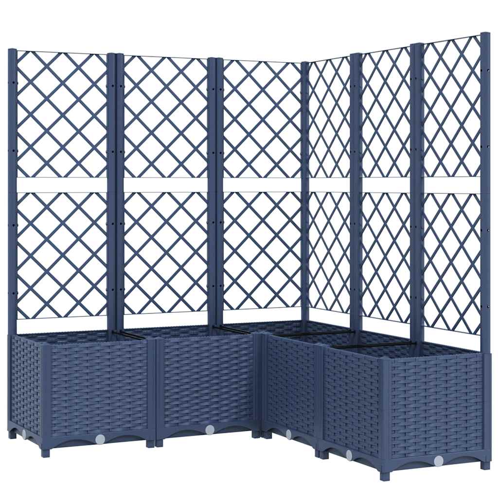 VIDAXL -Planzer mit Slatarbeit 120x120x136 cm Polypropylen dunkelgrau