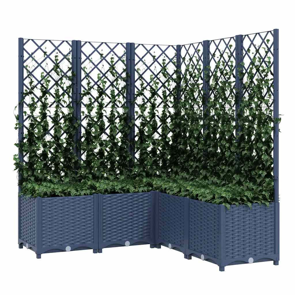 VIDAXL -Planzer mit Slatarbeit 120x120x136 cm Polypropylen dunkelgrau