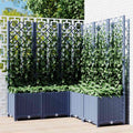 VIDAXL -Planzer mit Slatarbeit 120x120x136 cm Polypropylen dunkelgrau