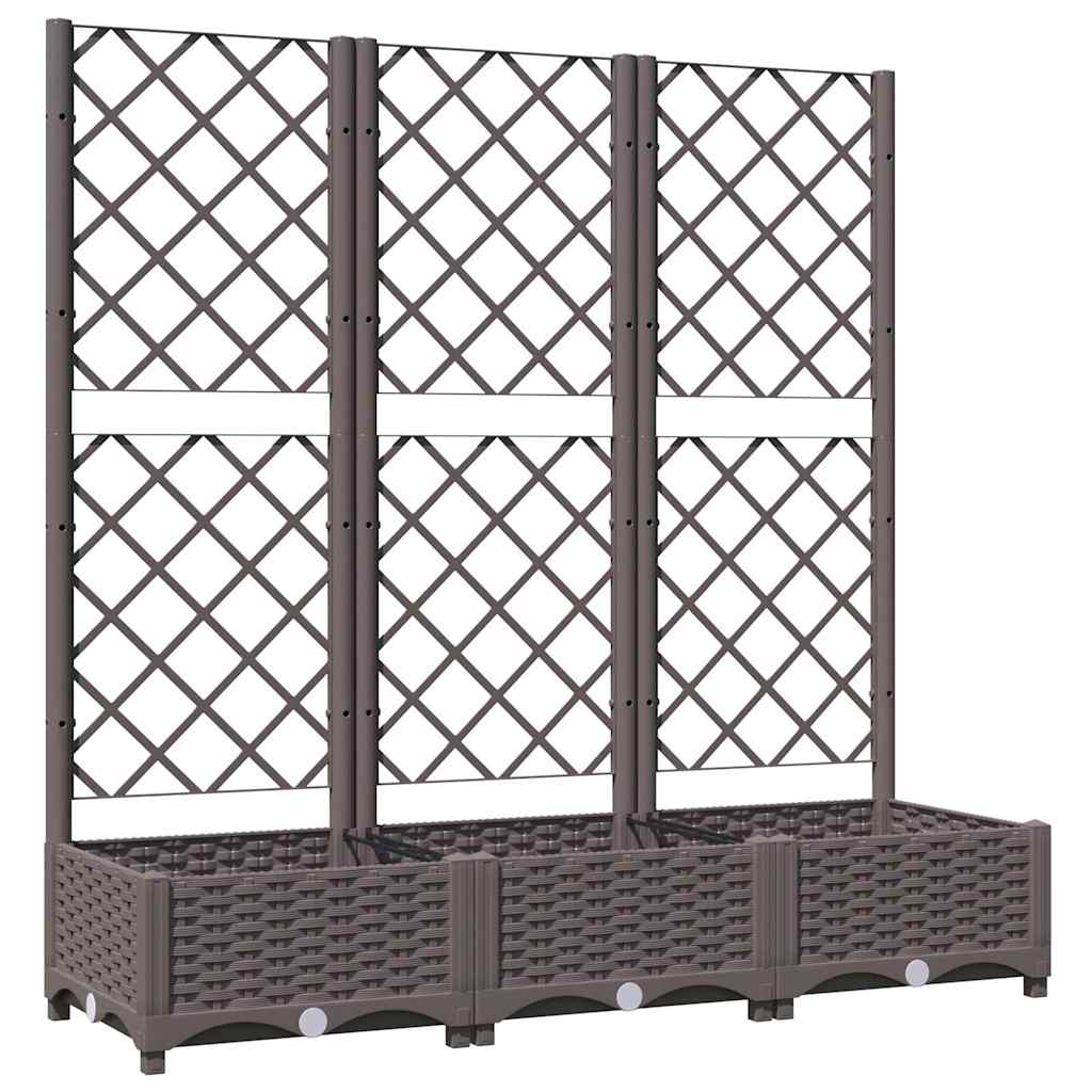 VIDAXL -Planzer mit Lamellenarbeit 120x40x121,5 cm Polypropenbraun