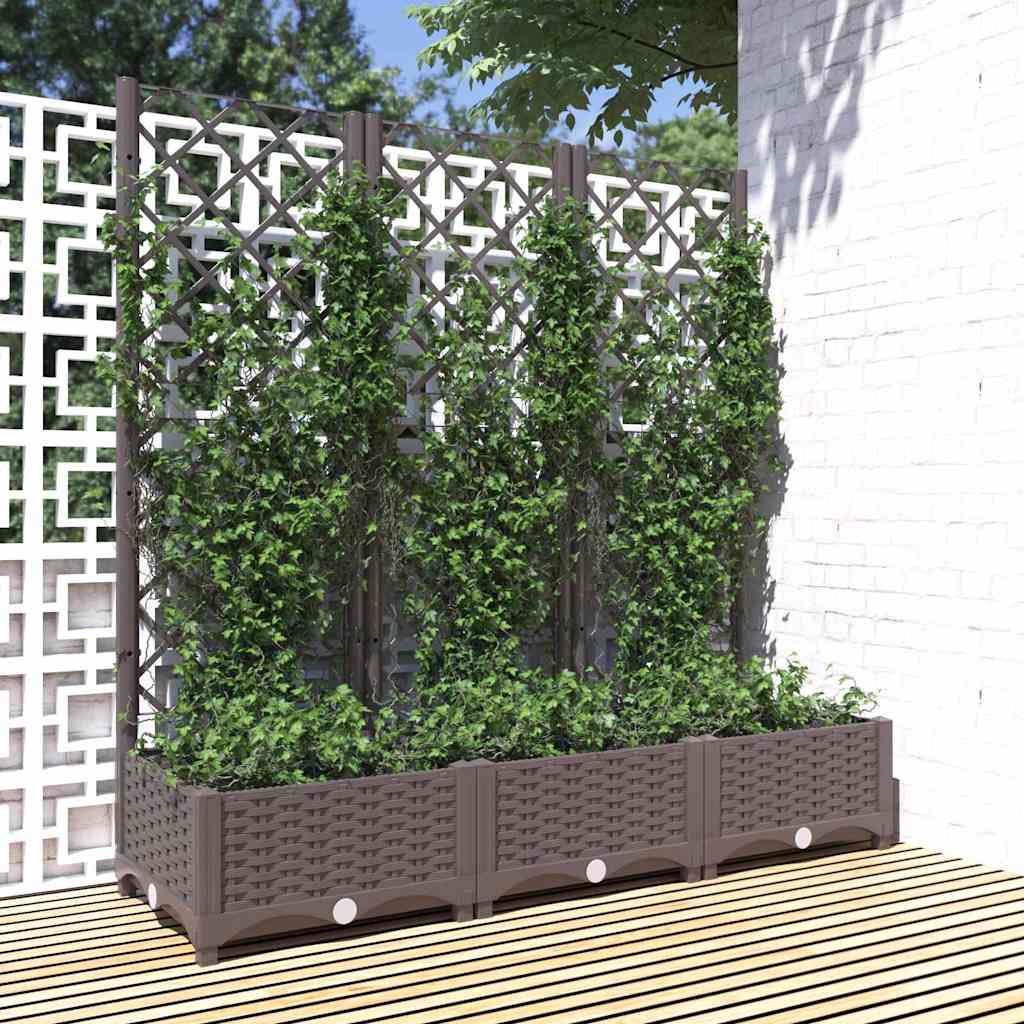 VIDAXL -Planzer mit Lamellenarbeit 120x40x121,5 cm Polypropenbraun