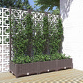VIDAXL -Planzer mit Lamellenarbeit 120x40x121,5 cm Polypropenbraun
