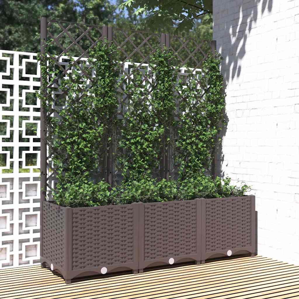 Vidaxx Plannet mit Lattenrost 120x40x136 cm Polypropylen Braun