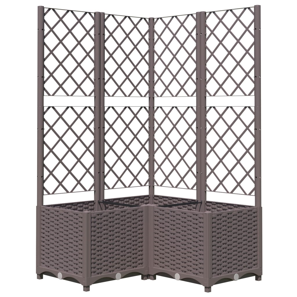 VIDAXL - Pflanzkasten mit Lattenrost 80x80x136 cm Polypropylen braun