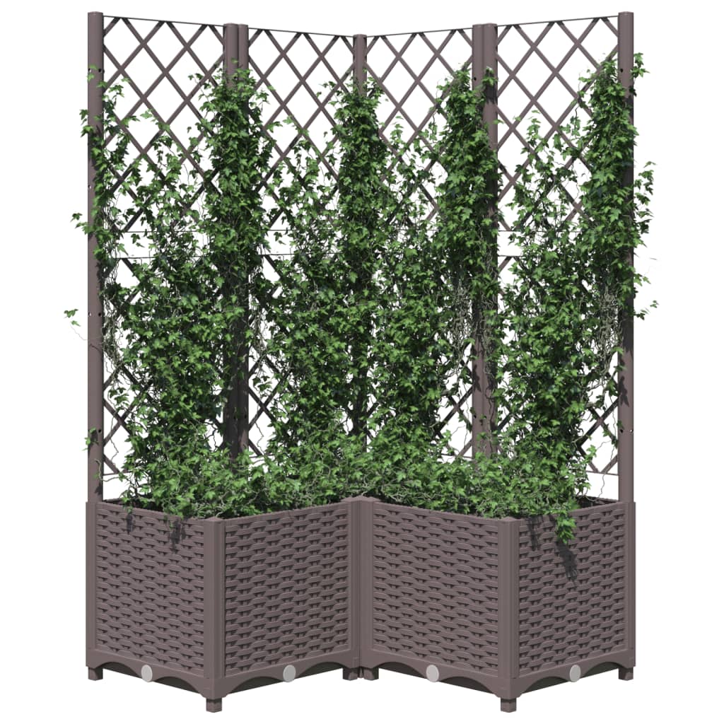 VIDAXL - Pflanzkasten mit Lattenrost 80x80x136 cm Polypropylen braun