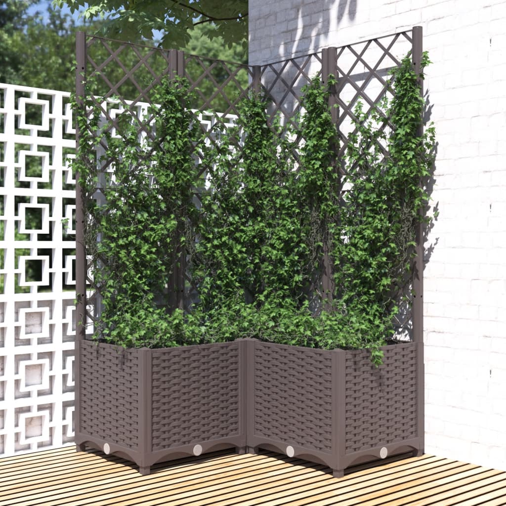 VIDAXL - Pflanzkasten mit Lattenrost 80x80x136 cm Polypropylen braun