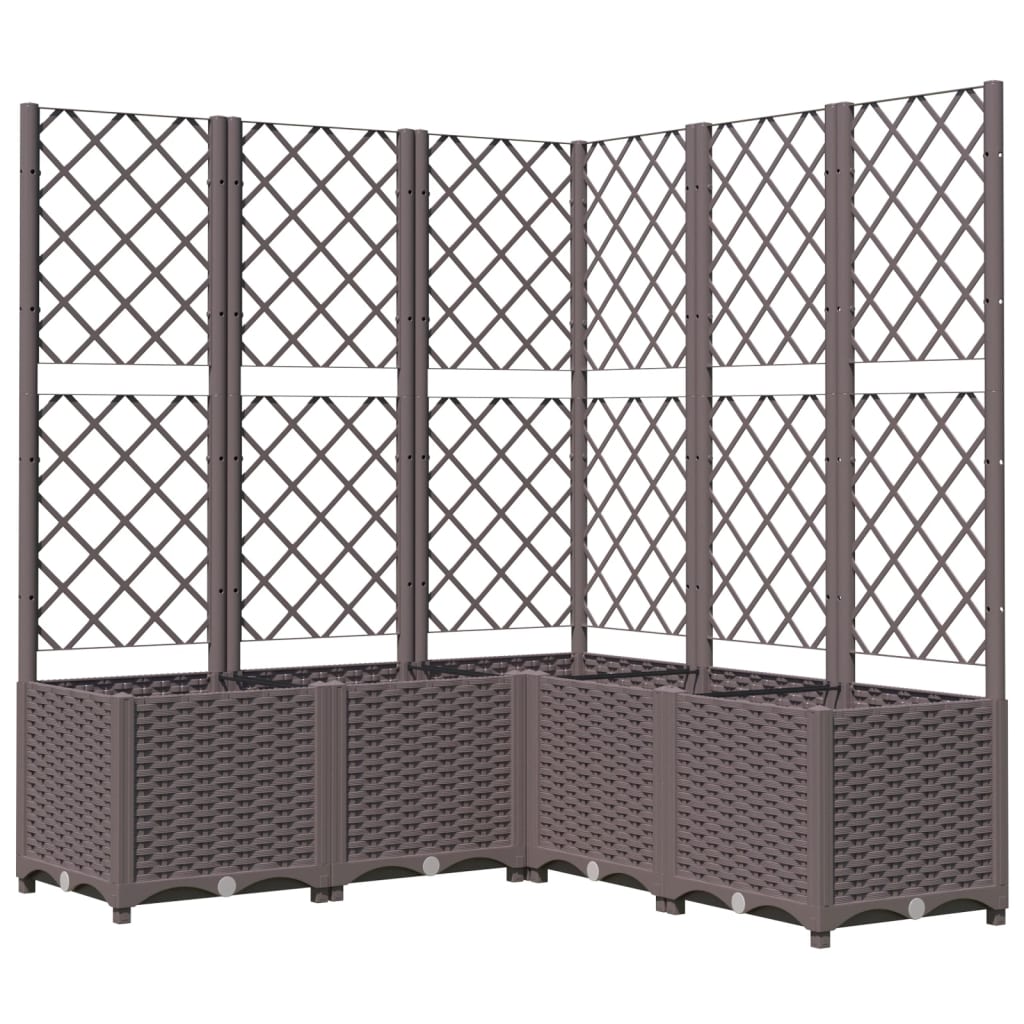 VIDAXL -Planzer mit Lamellenarbeit 120x120x136 cm Polypropenbraun