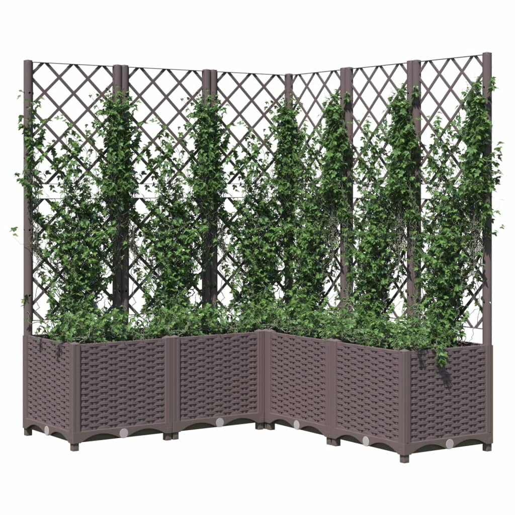 VIDAXL -Planzer mit Lamellenarbeit 120x120x136 cm Polypropenbraun