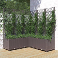 VIDAXL -Planzer mit Lamellenarbeit 120x120x136 cm Polypropenbraun