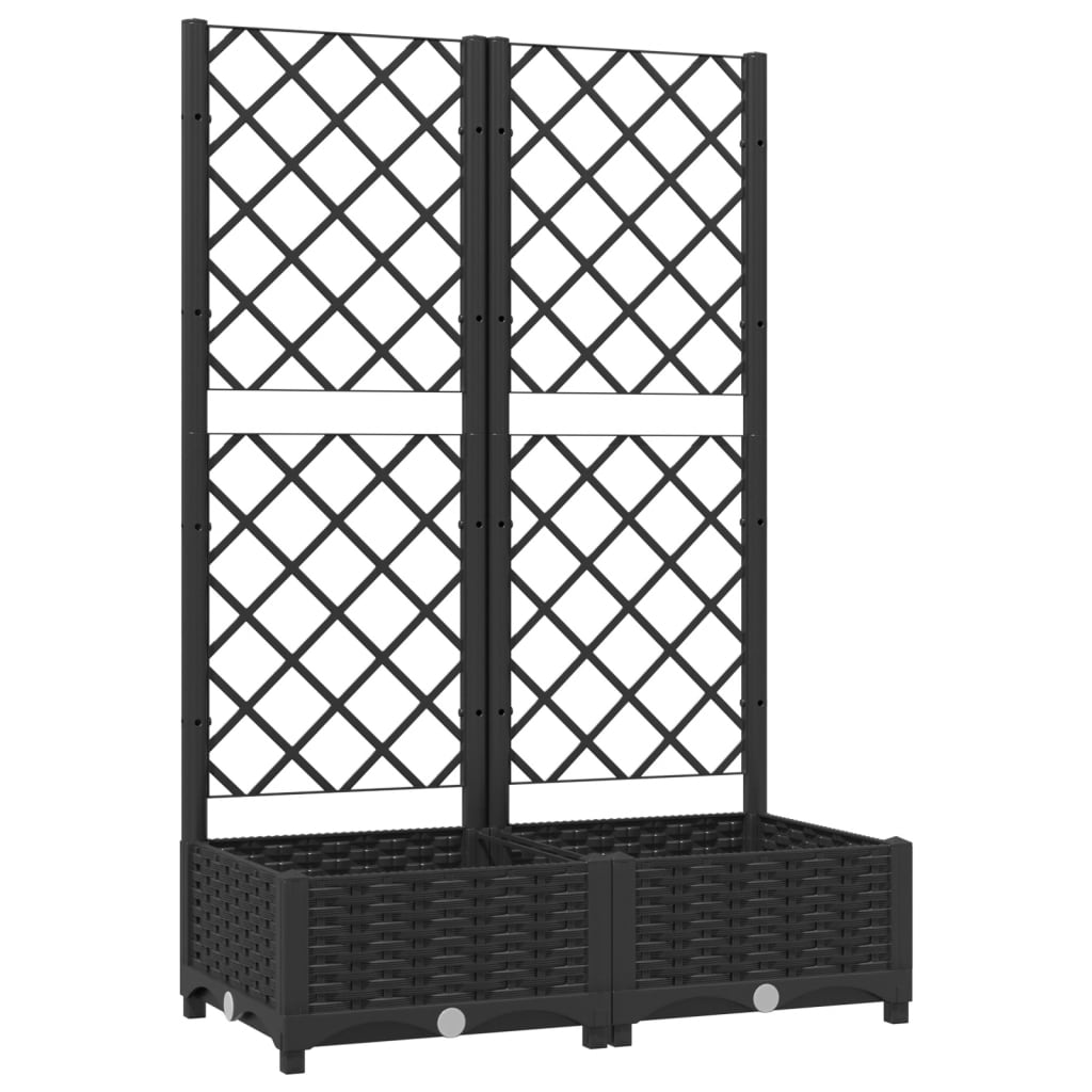 VIDAXL -Planungsbox mit SLAT 80x40x121,5 cm Polypropen Schwarz