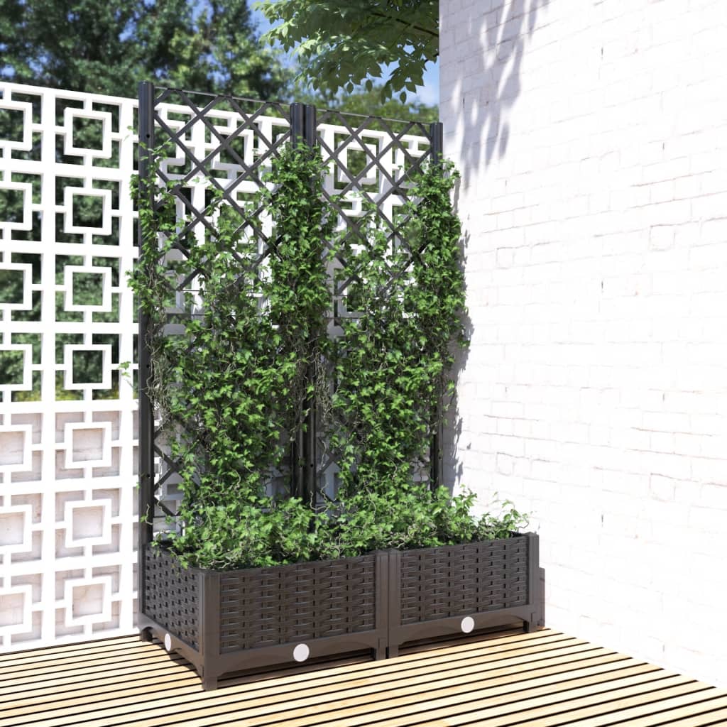 VIDAXL -Planungsbox mit SLAT 80x40x121,5 cm Polypropen Schwarz