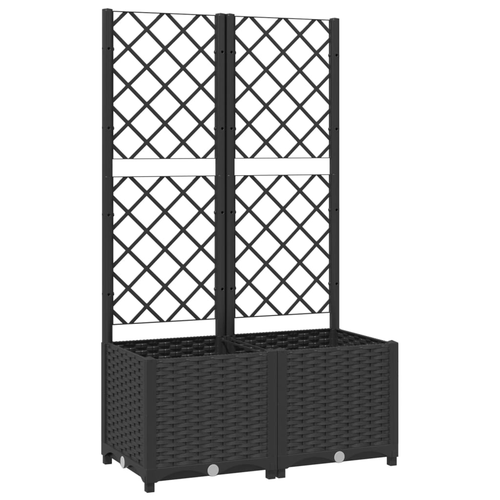VIDAXL -Planzer mit SLAT 80x40x136 cm Polypropen Schwarz