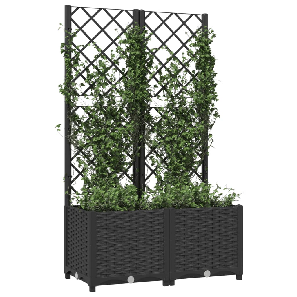 VIDAXL -Planzer mit SLAT 80x40x136 cm Polypropen Schwarz