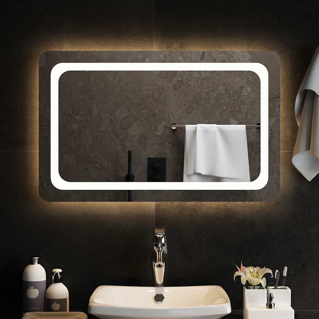 Vidaxl badkamerspiegel led 80x50 cm