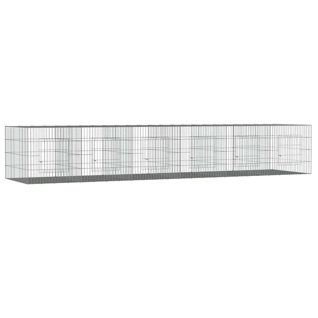 Vidaxl konijnenkooi met 6 panelen 327x79x54 cm gegalvaniseerd ijzer