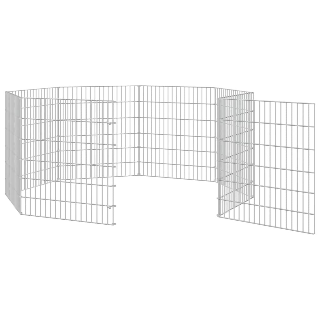 VidaXL Tierunterstand, 8 Paneele, 54 x 60 cm, verzinktes Eisen