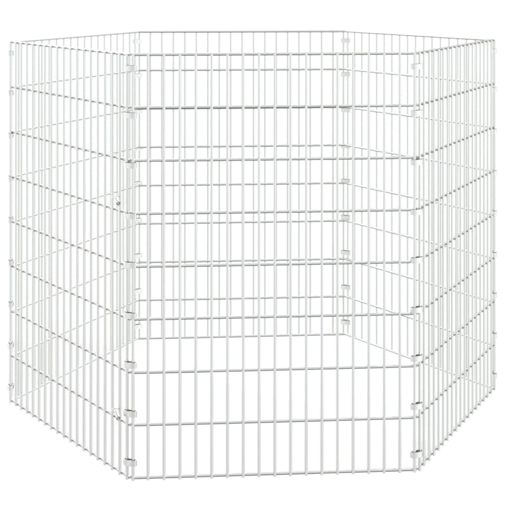 VidaXL Tierunterstand, 6 Paneele, 54 x 80 cm, verzinktes Eisen