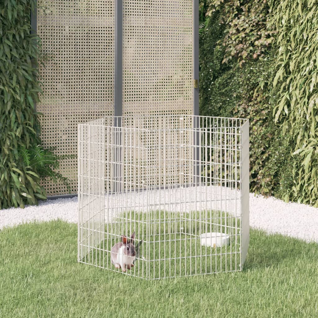 VidaXL Tierunterstand, 6 Paneele, 54 x 80 cm, verzinktes Eisen