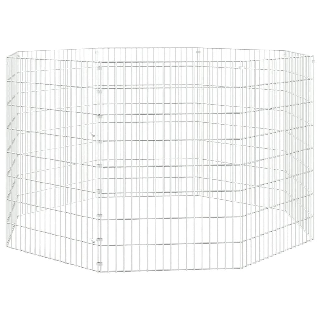 VidaXL Tierunterstand, 8 Paneele, 54 x 80 cm, verzinktes Eisen